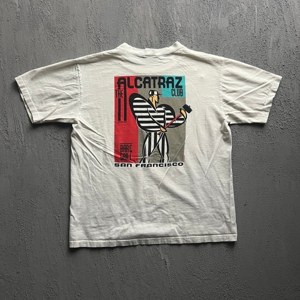 Vintage Crazy Shirt Shirt Large White 1990s Alcatraz Club San Francisco